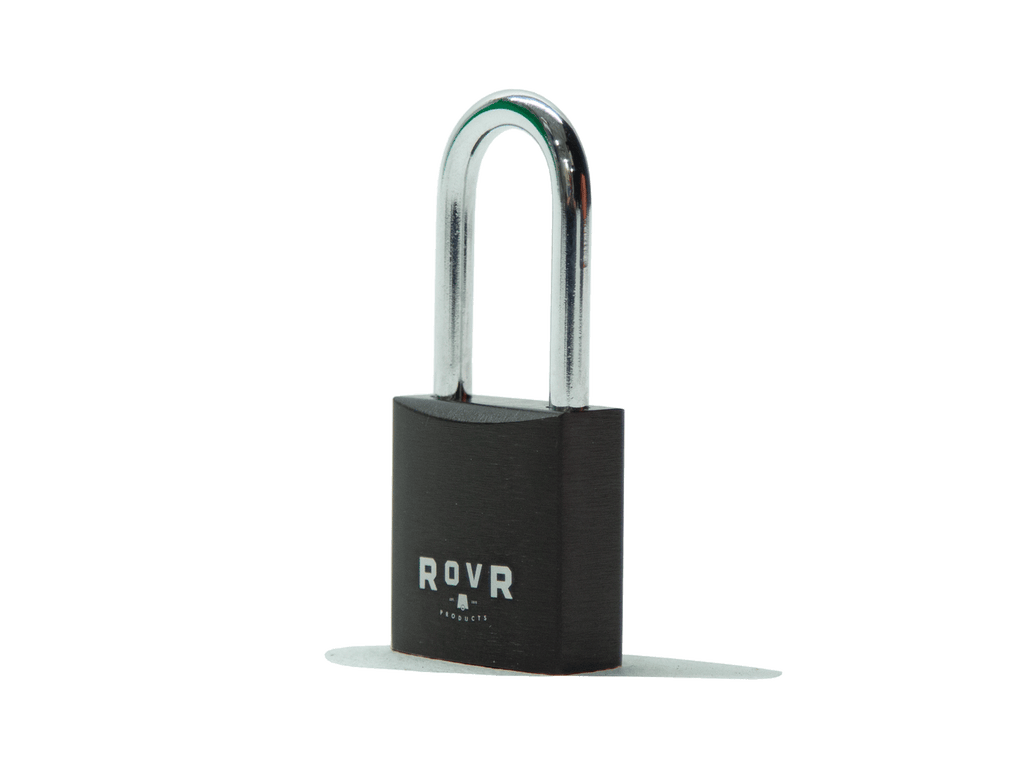 Bear Proof lock with RovR branding, seen from an angle.