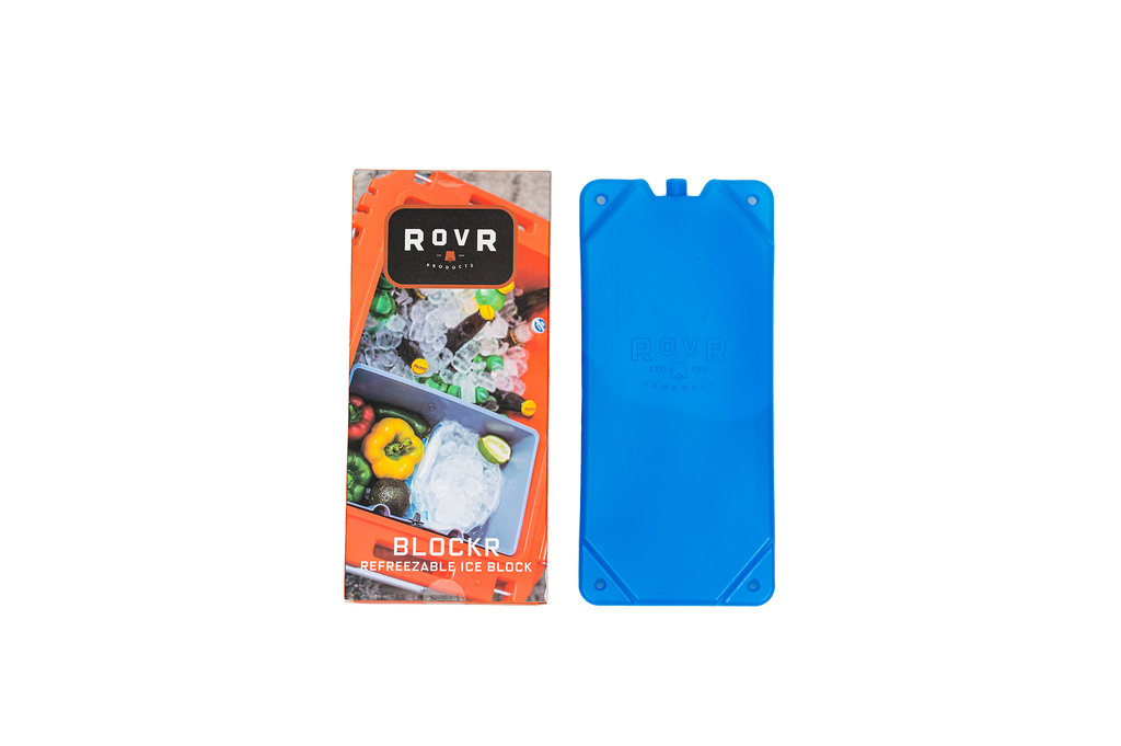 BlockR ice pack pictured next to it's packaging.